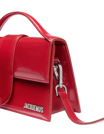 Jacquemus Rectangular Smooth Top Handle Shoulder Bag In Red