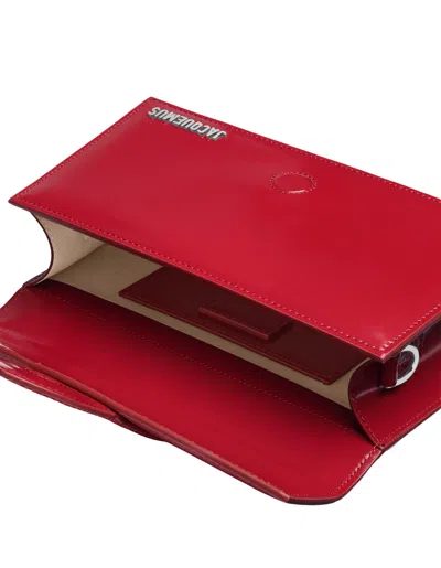 Jacquemus Rectangular Smooth Top Handle Shoulder Bag In Red
