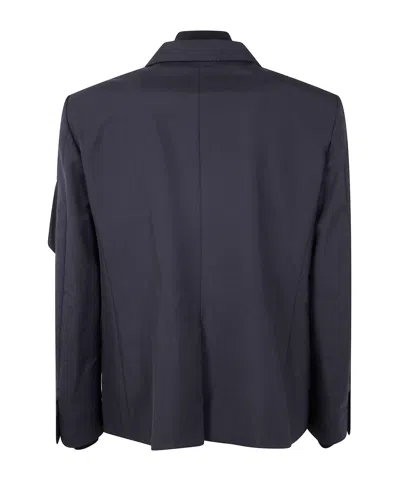 Sacai Jacket Flap Pockets Notch Lapel In Blue