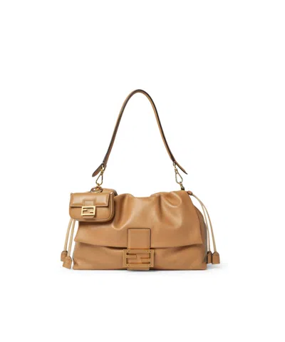 Fendi Nano Baguette Charm In Beige Nappa In Neutral