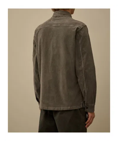 C.p. Company Corduroy Lens Longsleeve Button Shirt In Brown