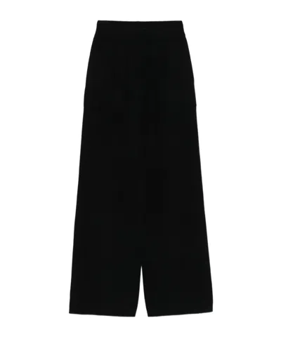 Uma Wang Ribbed Texture Wide Leg Trousers In Black