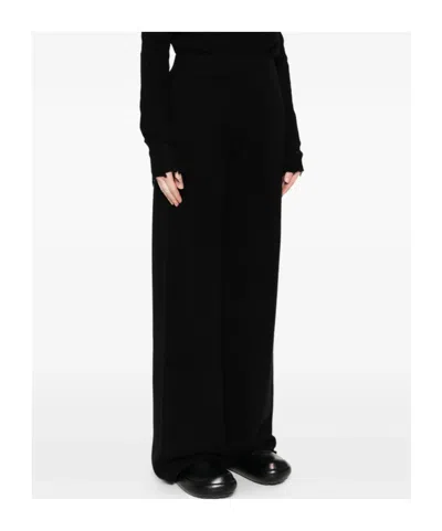 Uma Wang Ribbed Texture Wide Leg Trousers In Black