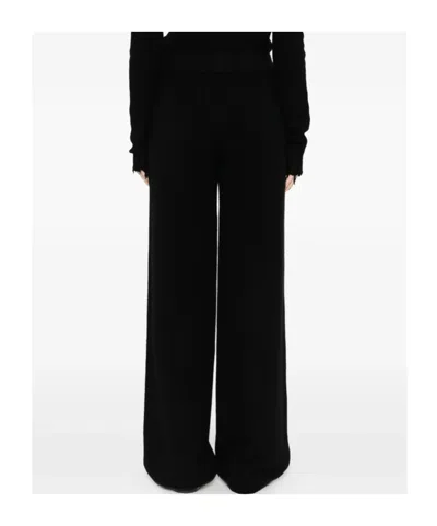 Uma Wang Ribbed Texture Wide Leg Trousers In Black