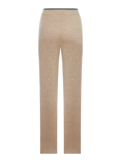 Brunello Cucinelli Cashmere Trousers In Brown