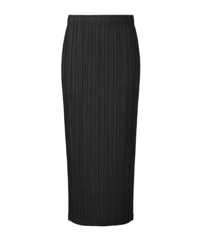 Issey Miyake Midi Skirt Featuring Pleated Design In Black