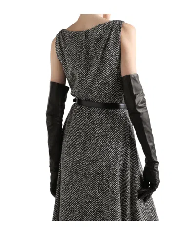 Dolce & Gabbana Wool Herringbone Midi Dress In Multi