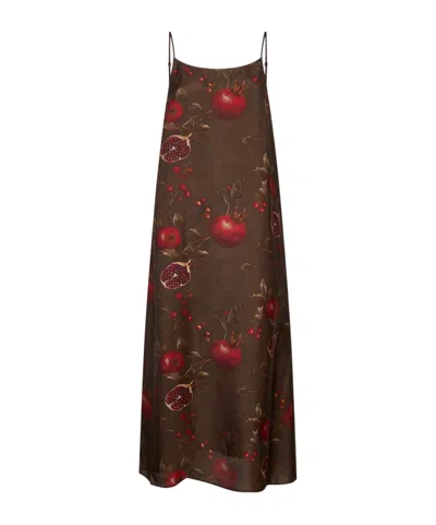 Uma Wang Midi Dress "anaya" In Brown