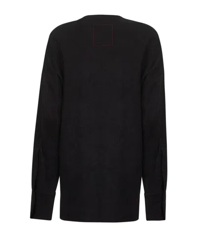 Uma Wang Black Virgin Wool Frontera Canvas Blouse In Black