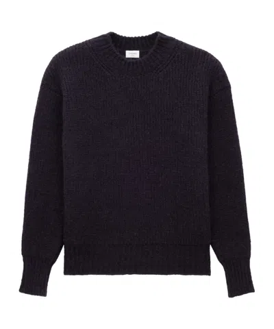 Saint Laurent Thick Knit Pullover In Blue