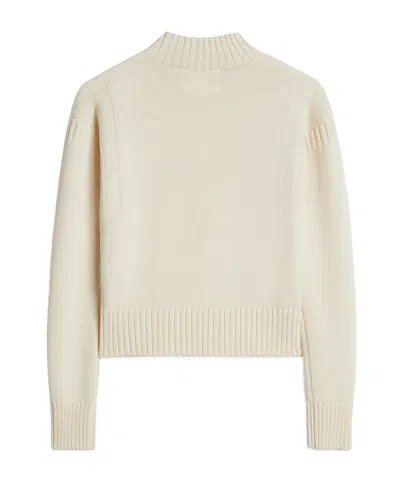 Jil Sander Wool Mock-neck Sweater In Neutral