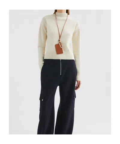 Jil Sander Wool Mock-neck Sweater In Neutral