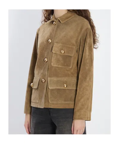 Arma Pointed-collar Flap-pocket Jacket In Green