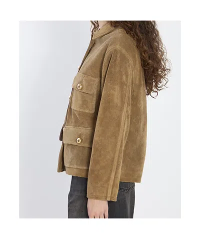 Arma Pointed-collar Flap-pocket Jacket In Green