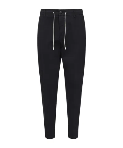 Eleventy Trousers With Drawstring Waist And Belt Loops In Black