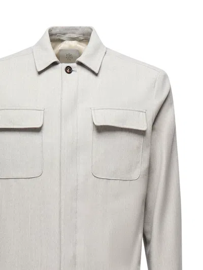 Eleventy Double-pocket Shirt Jacket In Gray