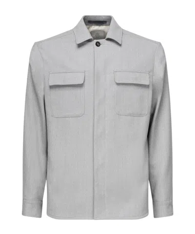 Eleventy Double-pocket Button-front Jacket In Gray