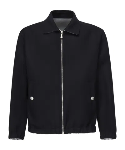 Eleventy Zip-fastening Wool Jacket In Black
