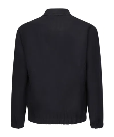 Eleventy Zip-fastening Wool Jacket In Black
