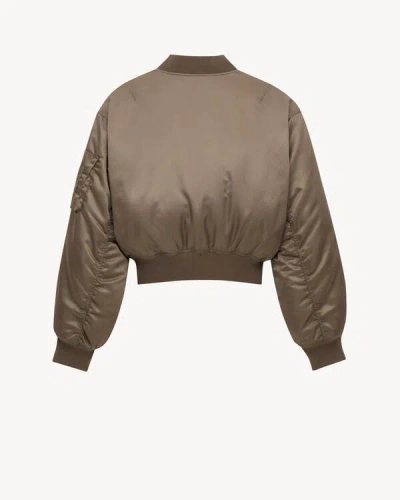 Saint Laurent Bomber Jacket In Water-repellent Nylon Serge In Brown