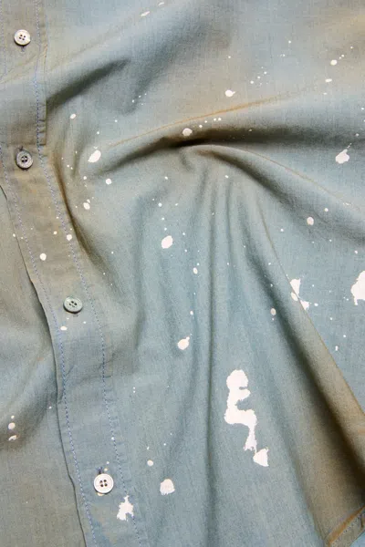 Acne Studios Distressed Cotton-chambray Shirt In Blue