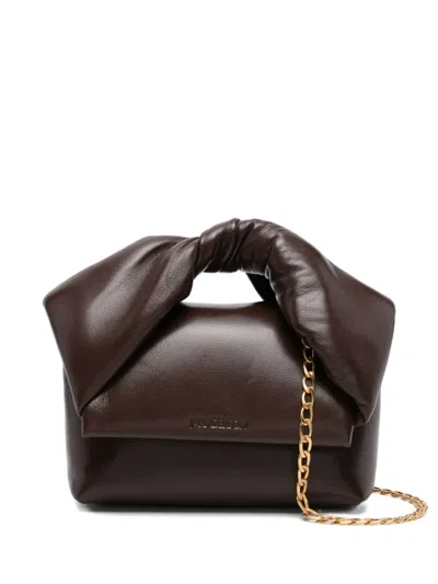 Jw Anderson Borsa A Mano Twister Media In Nappa Cioccolato Donna In Brown