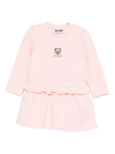 Moschino Baby Girls Bear Logo Dress In Pink