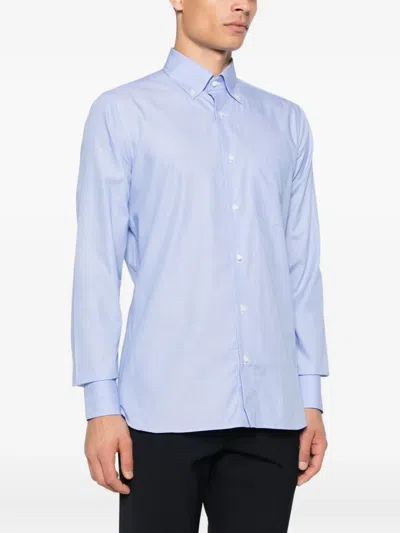 Truzzi Button-down Pocket Shirt In Blue