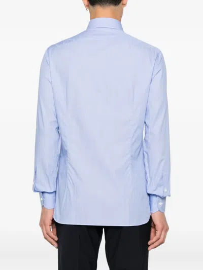 Truzzi Button-down Pocket Shirt In Blue