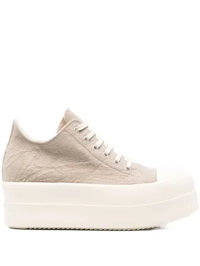 Rick Owens Drkshdw Platform Lace-up Sneakers In Neutral