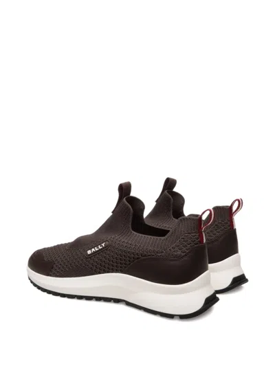 Bally Knit-effect Pull-on Sneakers In Brown