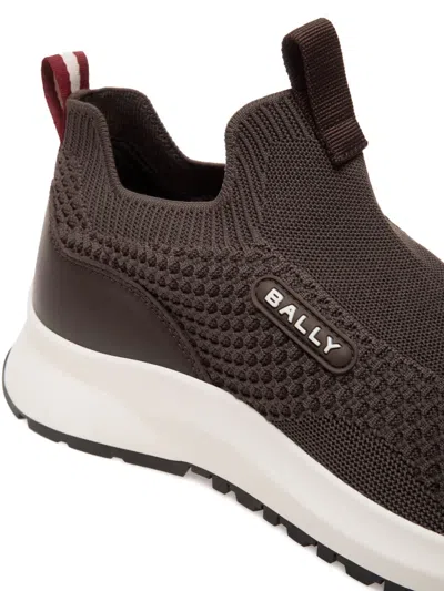 Bally Knit-effect Pull-on Sneakers In Brown