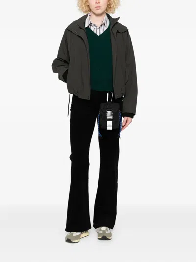 7 For All Mankind Embellished Straight Trousers In Black