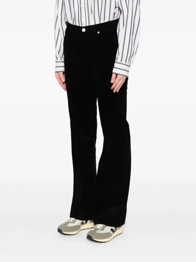 7 For All Mankind Embellished Straight Trousers In Black