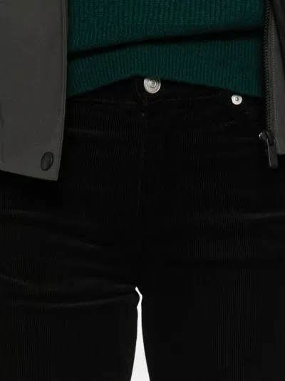 7 For All Mankind Embellished Straight Trousers In Black