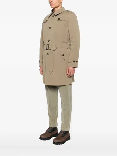 L'impermeabile Gilberto Belted Trench Coat In Brown