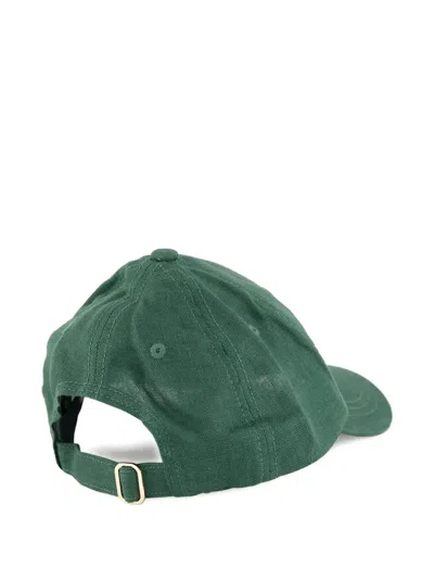 Frescobol Carioca Fernando Linen Baseball Cap In Green