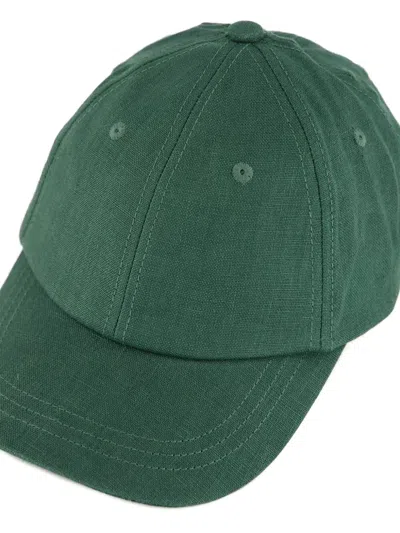 Frescobol Carioca Fernando Linen Baseball Cap In Green