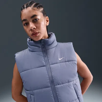 Nike Womens Water Resistant Heavyweight Puffer Vest In Blue