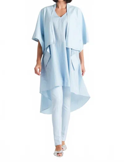 Planet By Lauren G Vegan Leather Ez Jacket In Sky In Blue