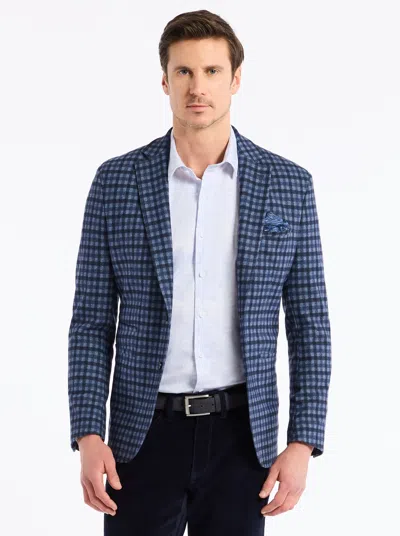Robert Graham Marvin Check Brushed Knit Sport Coat In Blue