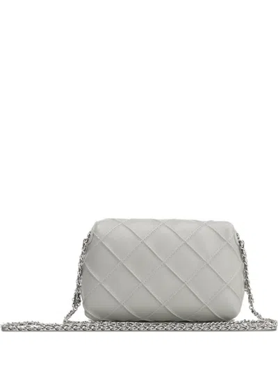 Tory Burch Fleming Soft Leather Crossbody Bag In Gray