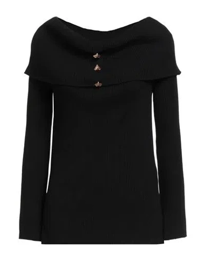 Akep Woman Sweater Black Size 10 Viscose, Polyamide, Elastic Fibres In Black