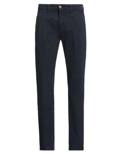 Take-two Man Pants Midnight Blue Size 32 Cotton, Elastane In Blue