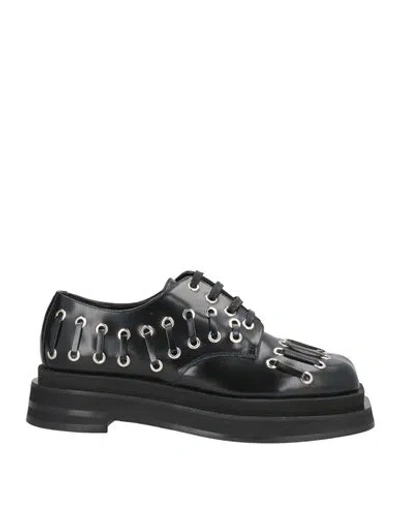 Simone Rocha Heart Toe Leather Platform Brogues In Black