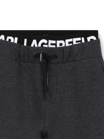Karl Lagerfeld Elasticated Waist Jogger Trousers In Gray