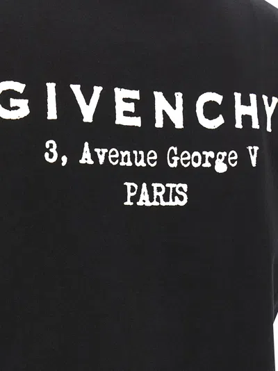 Givenchy Black Crewneck T-shirt With Logo Lettering On Front And Rear In Cotton Woman In Black