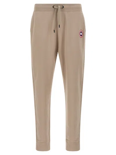 Canada Goose Cotton Track-pants With Ribbed Cuffs In Gray