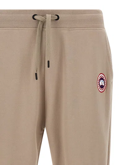Canada Goose Cotton Track-pants With Ribbed Cuffs In Gray