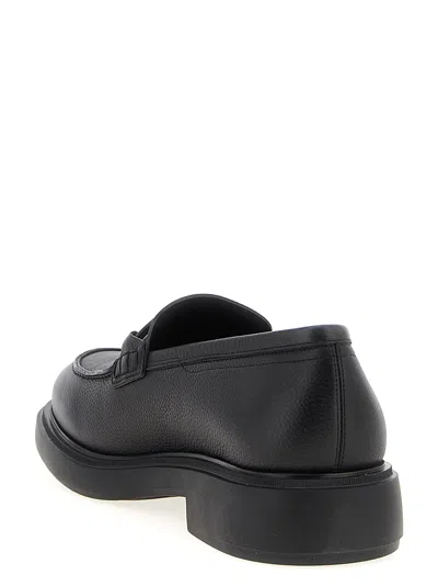 Ferragamo Mocasin With Black Gancini Decoration In Black